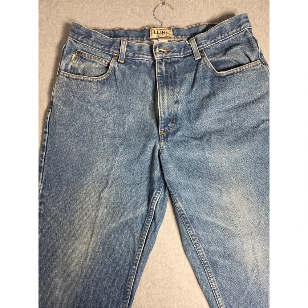 L.L.Bean Classic Fit Jeans Mens 35X29 Blue Medium Wash 100% Cotton Denim